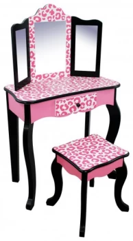 Image of Teamson Kids Fashion Prints Vanity Table Stool Leopard.