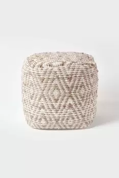 Image of Sierra Diamond Pattern Hemp Square Bean Filled Pouffe