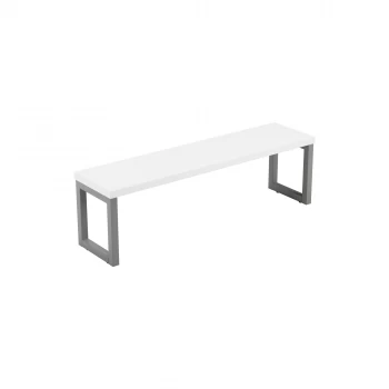 Image of Picnic Bench 1400 - Ice White Top and Silver Legs