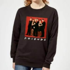 Image of Friends Character Pose Womens Sweatshirt - Black