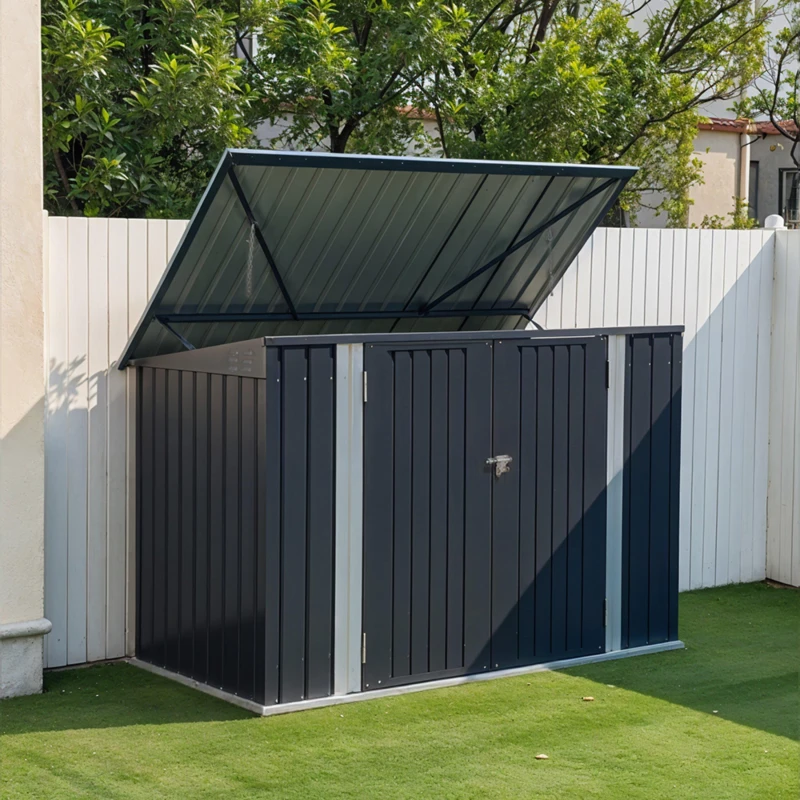 Image of Breeins Outdoor Storage Shed for Rubbish Bin Black unisex One size