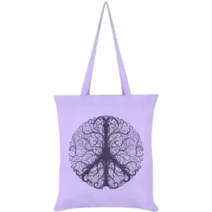 image of Grindstore Peaceful Tree Of Life Tote Bag (One Size) (Lilac) - Lilac