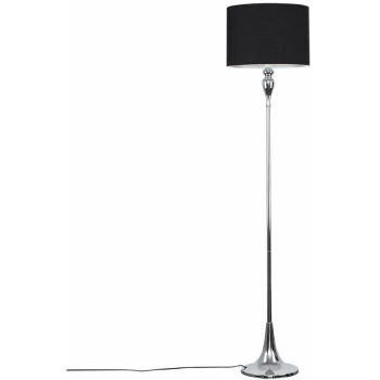 image of Spindle Floor Lamp in Chrome - Black