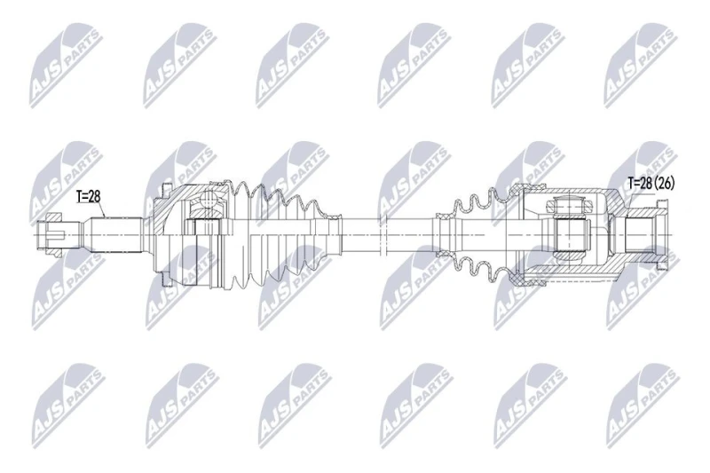 Image of NTY NPW-MS-131 Drive shaft Automatic Transmission, Front Axle Left Drive Shaft (13)
