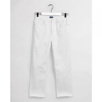 Image of Gant High Waist Crop Jeans - 113 EggSHELL