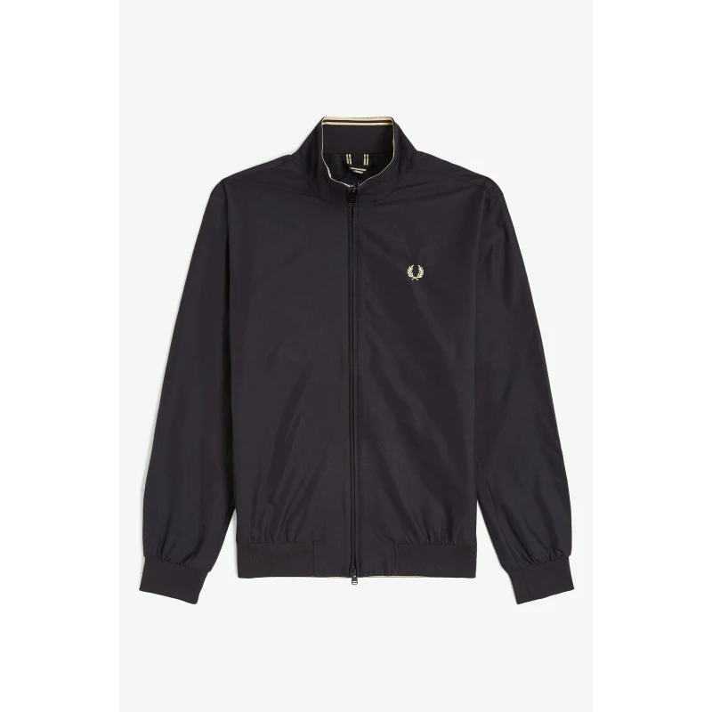 Image of Fred Perry Mens Brentham Cotton Long Sleeve Harrington Jacket Black 350 male S