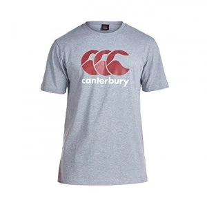 Image of Canterbury Mens CCC Logo Training T-Shirt, Classic Marl/Red/White, 2X-Large