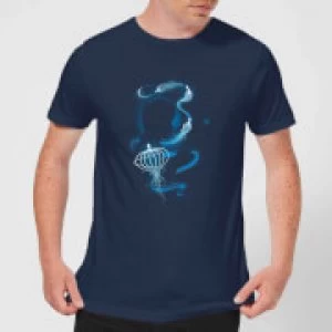 image of Fantastic Beasts Newt Silhouette Mens T-Shirt - Navy - L