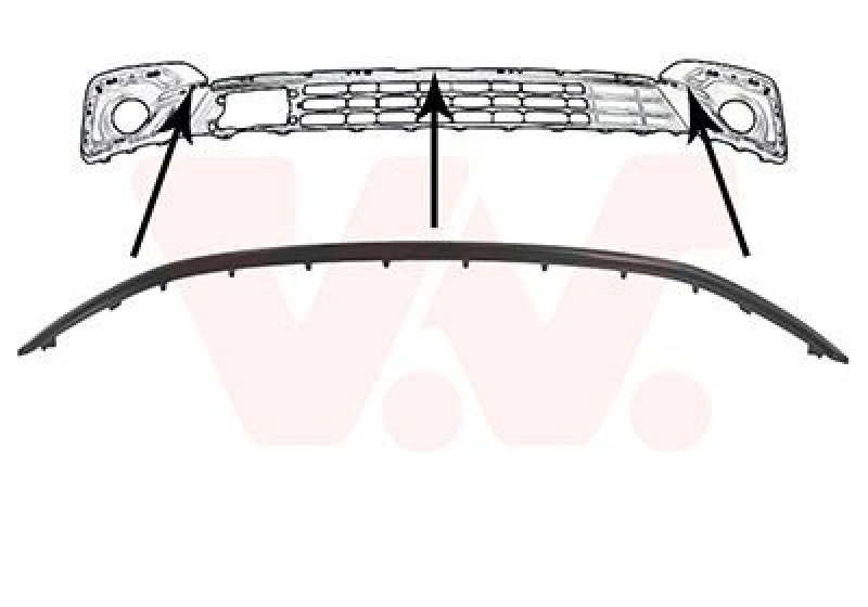 Image of VAN WEZEL Trim / Protective Strip, radiator grille VAN WEZEL 1766518