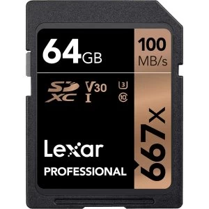 Image of Lexar Professional 667X 64GB SDXC Memory Card