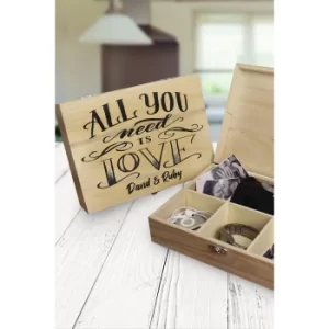 image of Personalised All You Need Is Love Small Keepsake Box