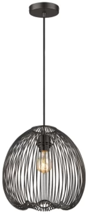 image of Spring Wire Ceiling Pendant Matt Black, E27