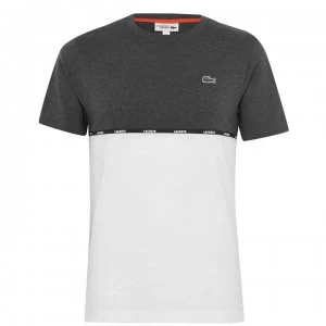 Lacoste Tape T Shirt - Grey/White H17