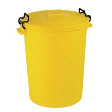 image of Slingsby Yellow Light Duty 110 Litre Dustbin With Lid 382069