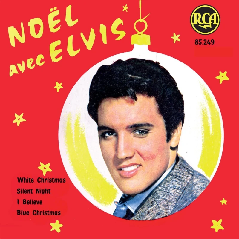 Image of Elvis Presley Noel Avec Elvis [Limited Edition Orange Vinyl] 7" Single Black unisex