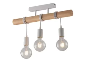 Image of Arizona Bar Ceiling Semi Flush Light, Pine, White, E27