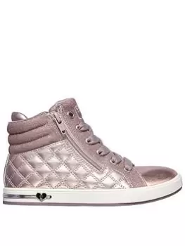 Image of Skechers Shoutouts Quilted Squad High Top, Metal, Size 1.5 Older