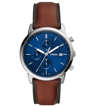 Image of Fossil Men Minimalist Chronograph Luggage Eco Leather Watch