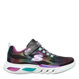 image of Skechers Glow Brites Child Girls Trainers - Black