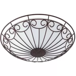 Image of Netlighting Colti 2 Light Traditional Flush Ceiling Light Antique-Brown, E27