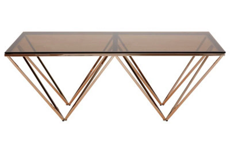 Image of Orsina Allure Champagne Metal Prismatic Legs Coffee Table