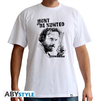 Image of The Walking Dead - Hunt Or Be Hunted Mens Large T-Shirt - White