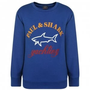 image of Paul And Shark Junior Boys Logo Sweatshirt - Blue