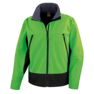 image of Result Mens Softshell Activity Waterproof Windproof Jacket (L) (Vivid Green/Black)