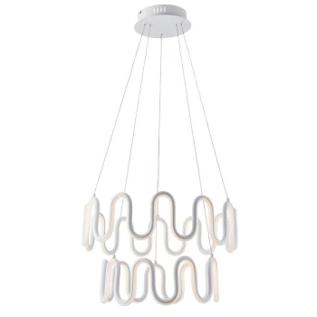 Image of Cern LED Ceiling Pendant Textured White & White Silicone