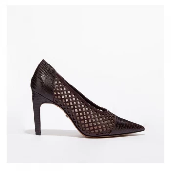 image of Reiss Clover Court Shoes - Purple Lizard