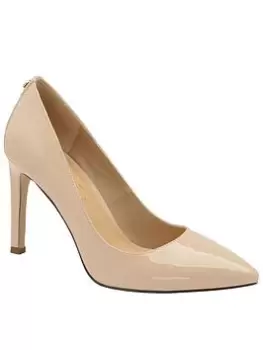 image of Ravel Edson Nude Patent Heeled Court Shoe, Pink, Size 3, Women