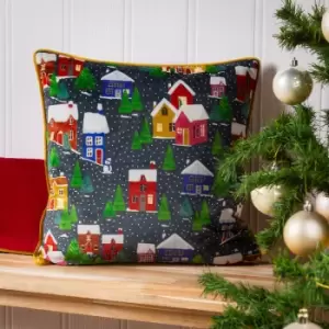 Image of Christmas Together Twilight Town Cushion Multi / 43 x 43cm / Polyester Filled