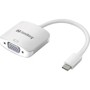 Image of Sandberg USB-C Male to VGA Female Converter cable 5 Year Warranty