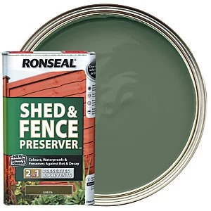 image of Ronseal Shed & Fence Preserver - Green 5L