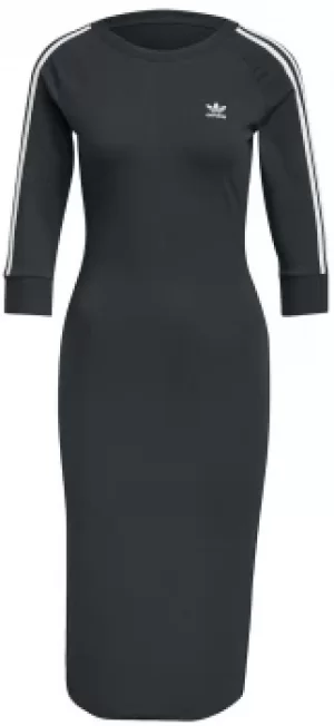 Image of Adidas 3 Stripes Dress Medium-length dress black