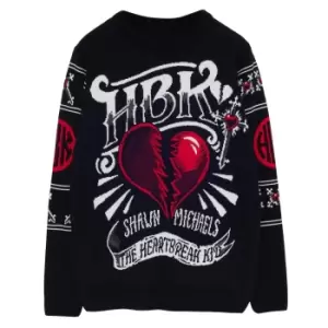 Image of WWE Mens Shawn Michaels The Heartbreak Kid Knitted Jumper (XS) (Black/Red/White)