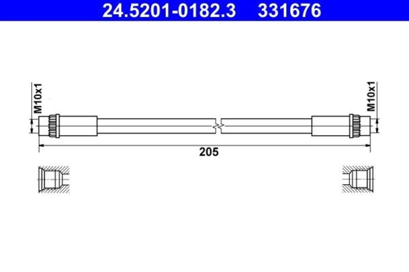 Image of Brake hose ATE 24.5201-0182.3