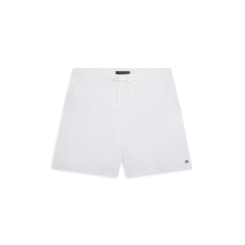 Image of Tommy Hilfiger Ithaca Medium Seersucker Drawstring Swimshort KpskBlue/Ecru male S