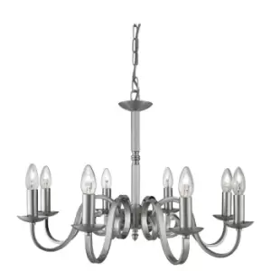 image of Richmond 8 Light Chandelier Satin Silver Finish, E14