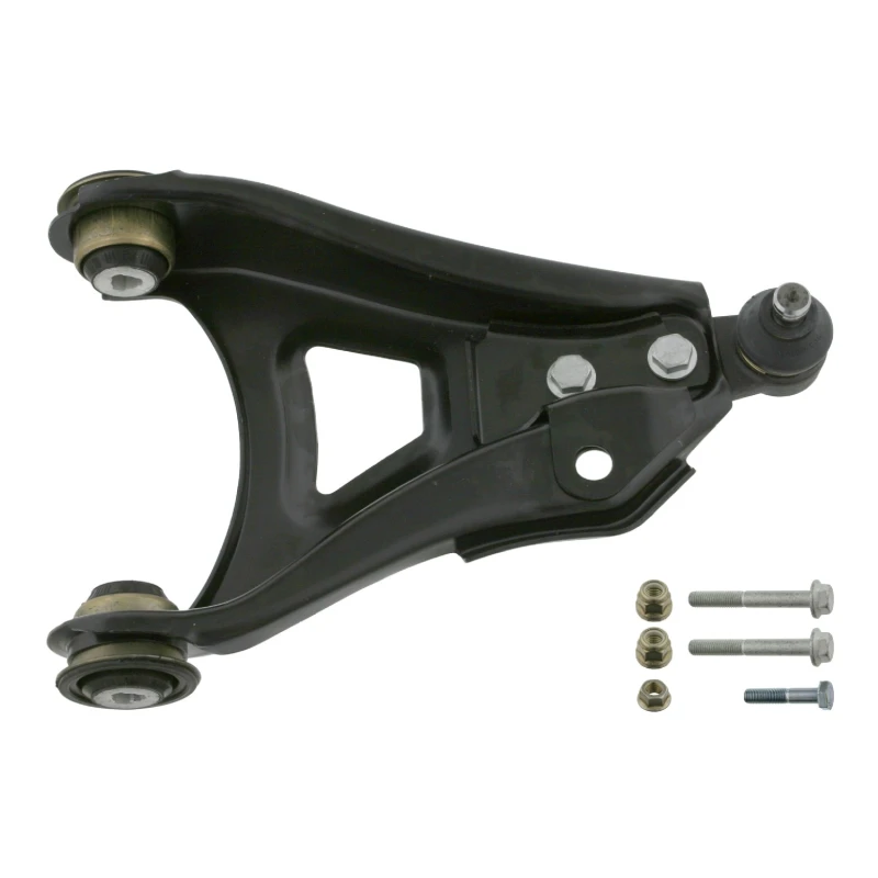 Image of FEBI BILSTEIN 33106 Suspension arm Control Arm, Sheet Steel, OE Turbo NEW, Lower, with rubber mount, with fastening/mounting material Sheet Steel Trac