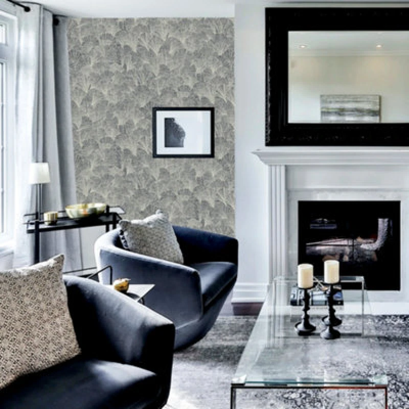 Image of Arthouse Ginkgo Wallpaper Grey