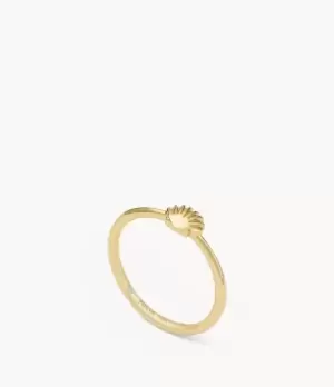 Image of Fossil Women Georgia By The Shore Gold-Tone Stainless Steel Shell Ring