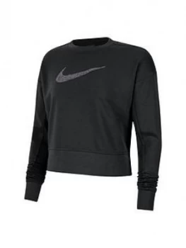 Image of Nike Training Get Fit Swoosh Sweatshirt - Black