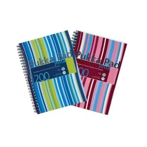 image of Pukka Pads A5 Jotta Notebook Wirebound Plastic Ruled 80gsm 200 Pages Assorted Pack of 3