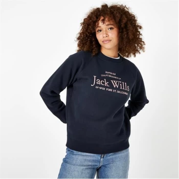 image of Jack Wills Hunston Graphic Crew Neck Sweatshirt - Navy