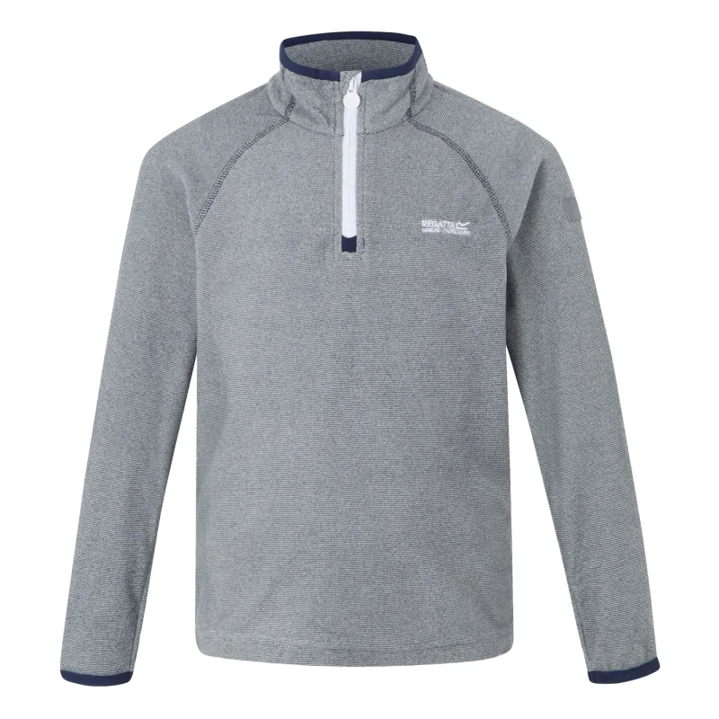 Image of Regatta Boys & Girls Loco Zip Neck Stretch Fit Micro Fleece Jacket Top 9-10 Years - Chest 69-73cm (Height 135-140cm) Navy/Navy RKA224-081-9