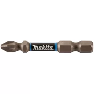 Image of Makita Impact Premier Double Torsion Pozi Screwdriver Bits PZ2 50mm Pack of 10