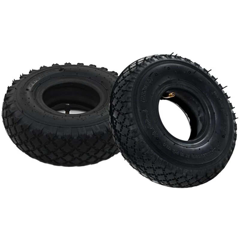 Image of vidaXL 2 Tyres 2 Inner Tubes 3.00-4 260x85 for Sack Truck Wheel Rubber Cart