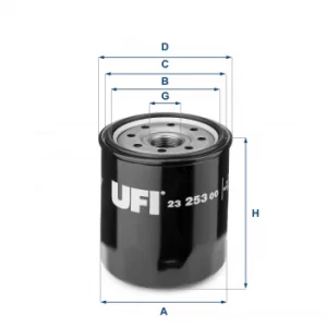 image of 2325300 UFI Oil Filter Oil Spin-On