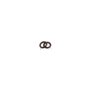 Image of Wooden Curtain Pole Ring Hooks with Eyes32 Chestnut Rings